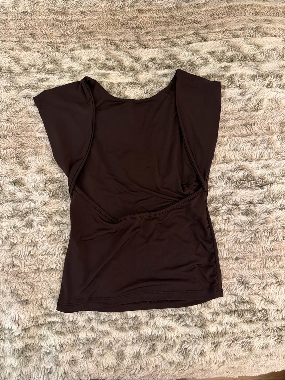 stradivarius backless brown top